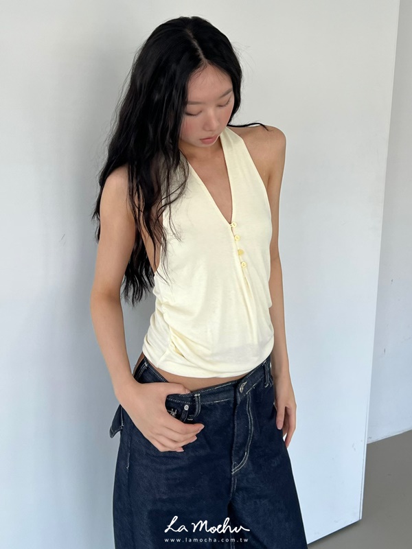 同色扣掛脖馬卡龍背心(闆娘清單)